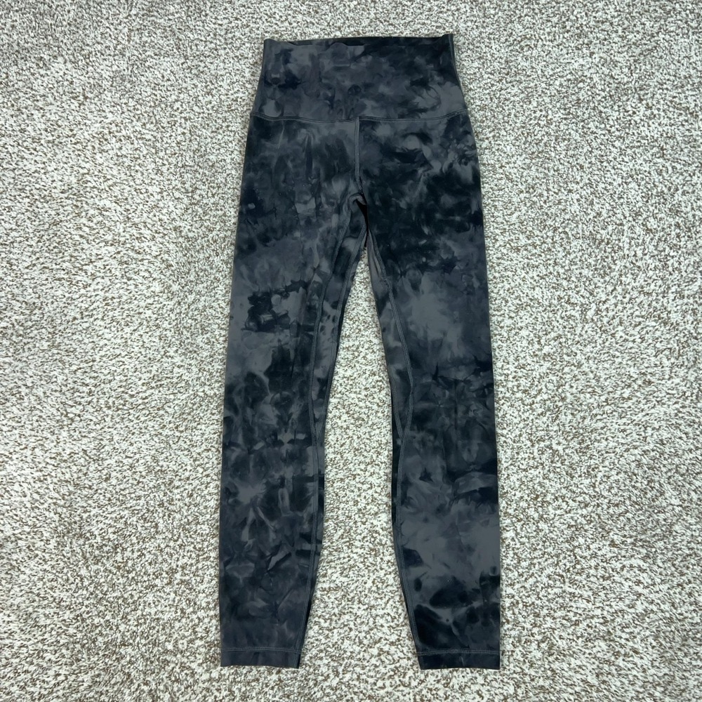 Lululemon Pants Womens 4 Gray Tie Dye High Rise Ankle Leggings Yoga Gym Workout